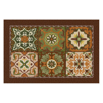 Tapis anti-poussière à motif géométrique rétro français