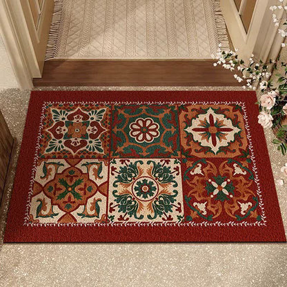 Tapis anti-poussière à motif géométrique rétro français