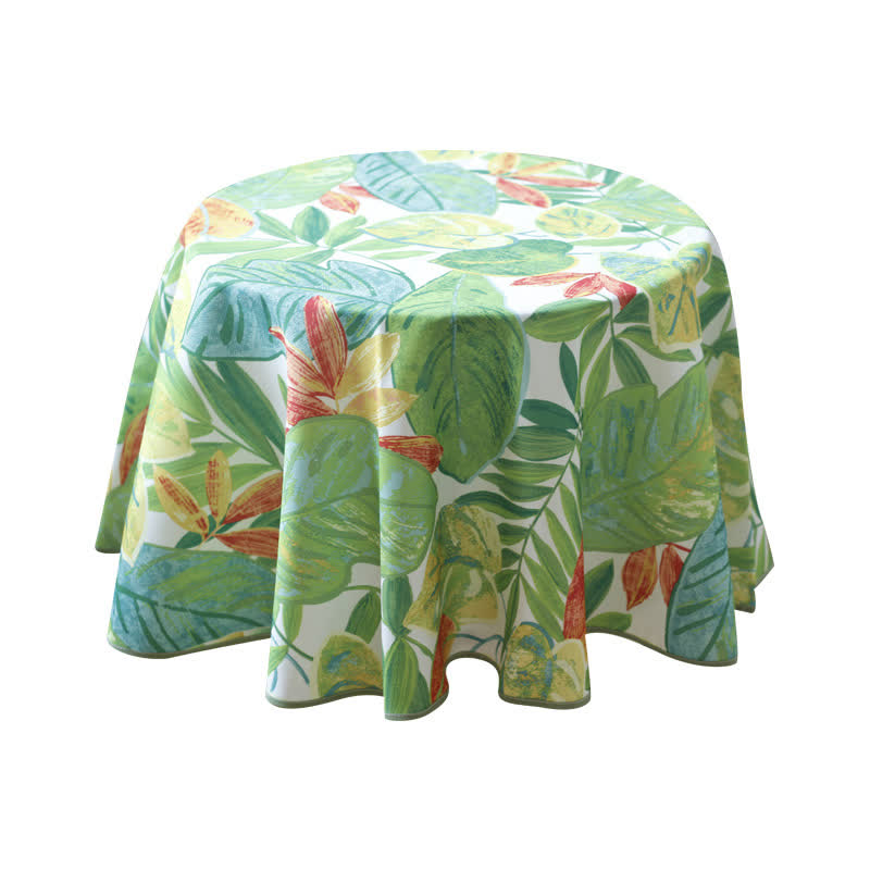 Nappe imperméable de style pastoral avec des feuilles vertes
