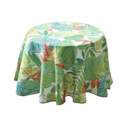 Nappe imperméable de style pastoral avec des feuilles vertes