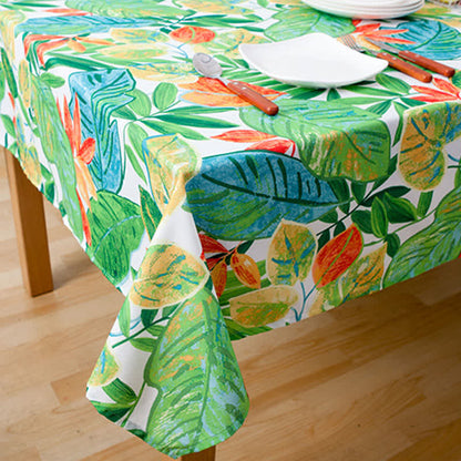 Nappe imperméable de style pastoral avec des feuilles vertes