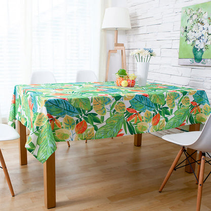 Nappe imperméable de style pastoral avec des feuilles vertes