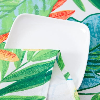 Nappe imperméable de style pastoral avec des feuilles vertes