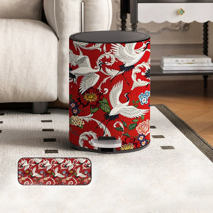 Poubelle à double barillet de style vintage avec motif floral, durable
