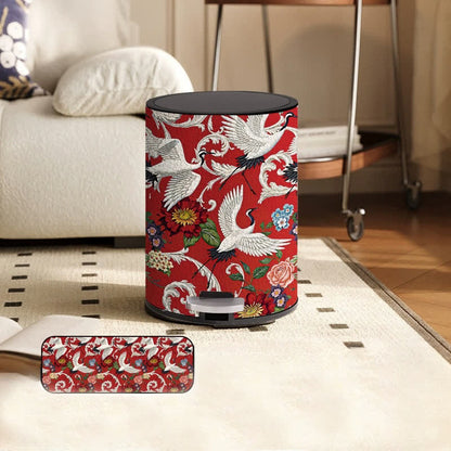 Poubelle à double barillet de style vintage avec motif floral, durable