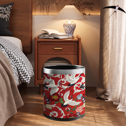 Poubelle à double barillet de style vintage avec motif floral, durable