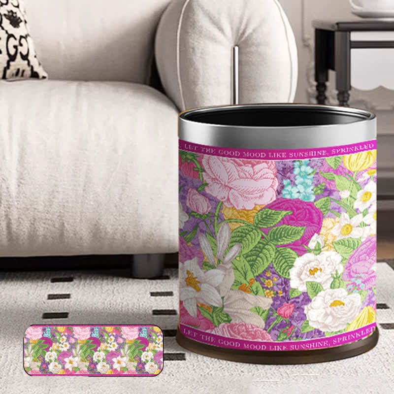 Poubelle double en cuir « Fleur en fleurs »