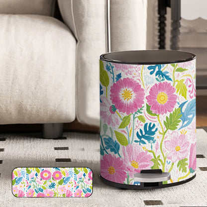 Poubelle double en cuir « Fleur en fleurs »