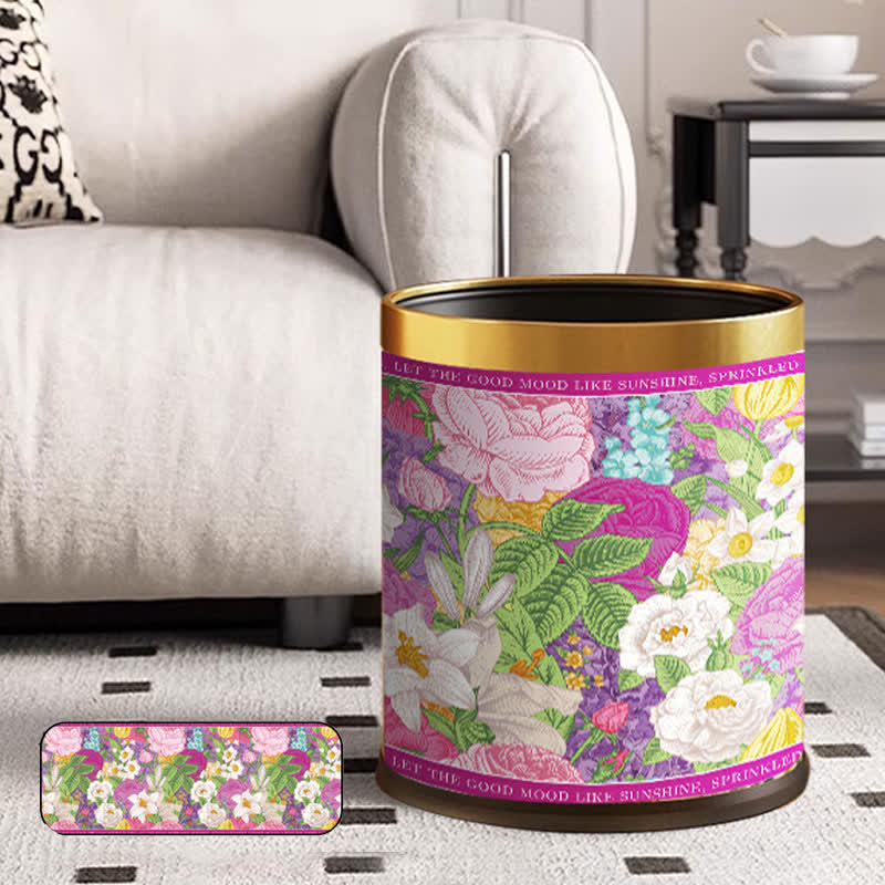Poubelle double en cuir « Fleur en fleurs »