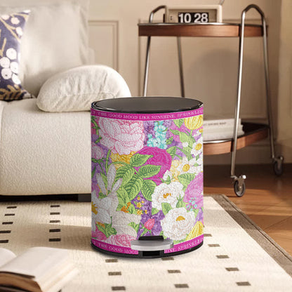 Poubelle double en cuir « Fleur en fleurs »
