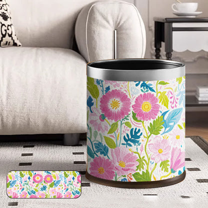 Poubelle double en cuir « Fleur en fleurs »