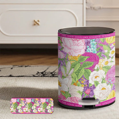 Poubelle double en cuir « Fleur en fleurs »