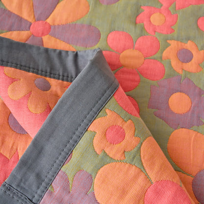 Couette rafraîchissante, confortable et douce en gaze de coton à motif floral