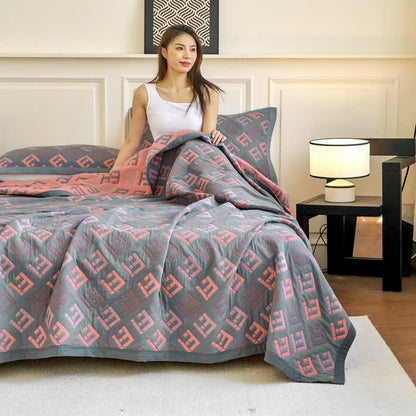 Couette luxueuse et respirante en gaze de coton jacquard