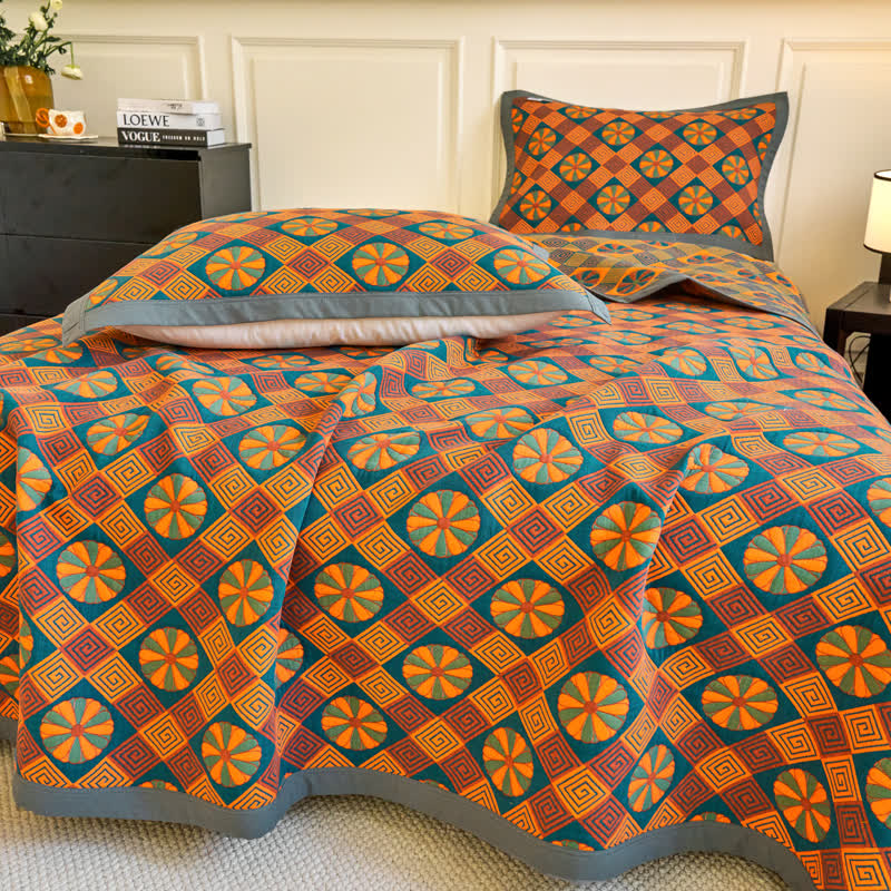 Couette réversible en gaze de coton de style vintage