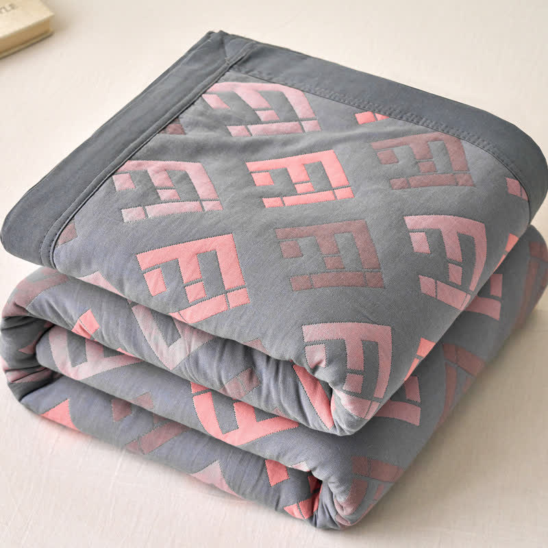 Couette luxueuse et respirante en gaze de coton jacquard