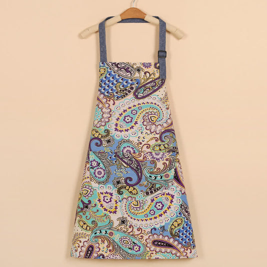 Tablier en coton de style ethnique rétro à motif floral