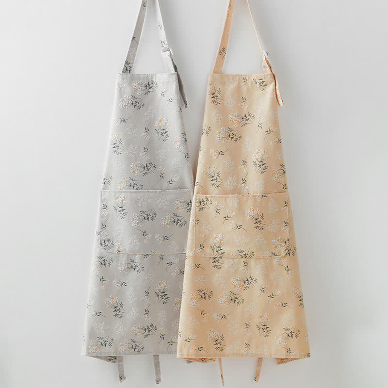 Tablier mignon et respirant de style pastoral avec motif floral