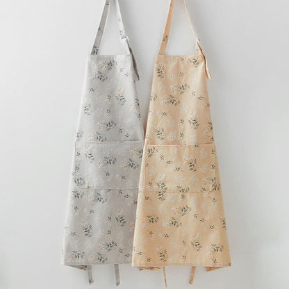 Tablier mignon et respirant de style pastoral avec motif floral