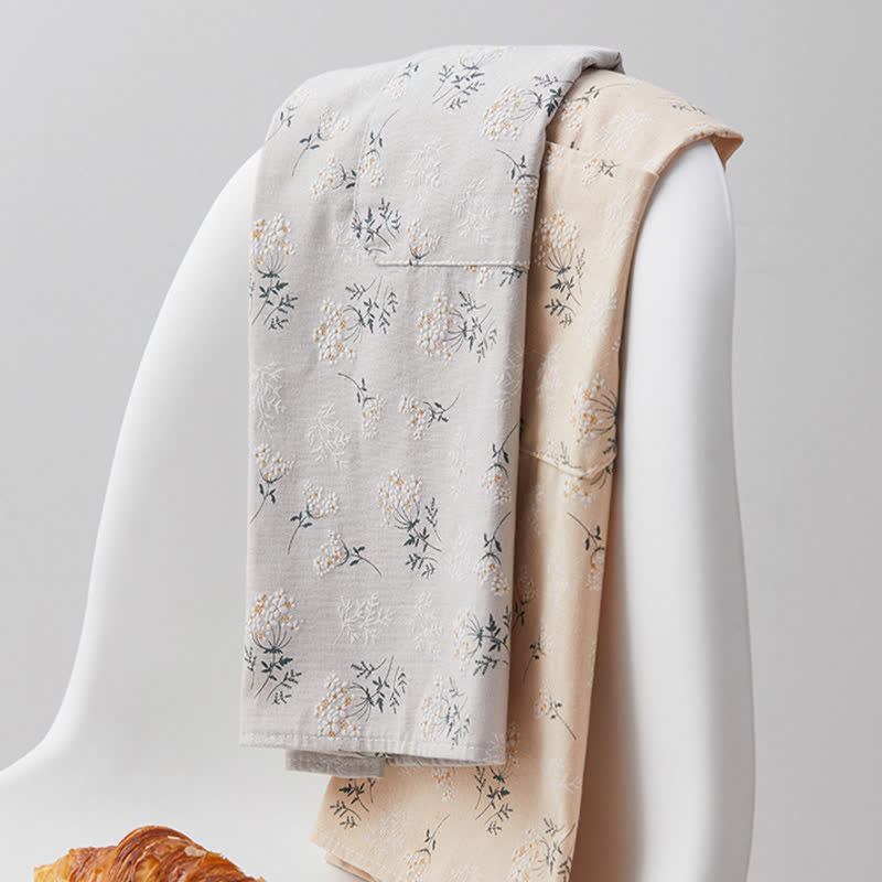 Tablier mignon et respirant de style pastoral avec motif floral