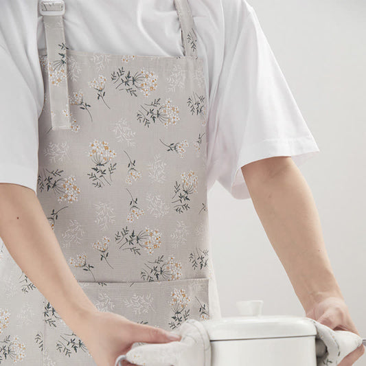 Tablier mignon et respirant de style pastoral avec motif floral