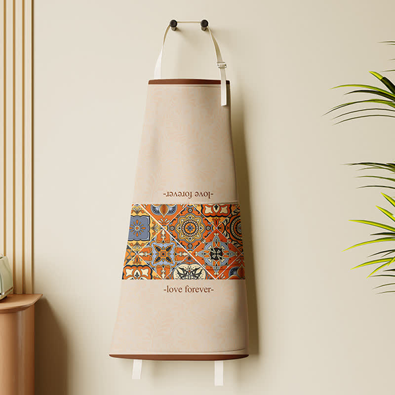 Tablier de cuisine imperméable à motif géométrique rétro