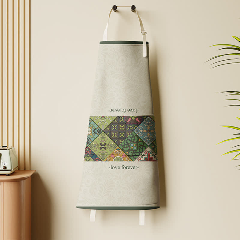 Tablier de cuisine imperméable à motif géométrique rétro