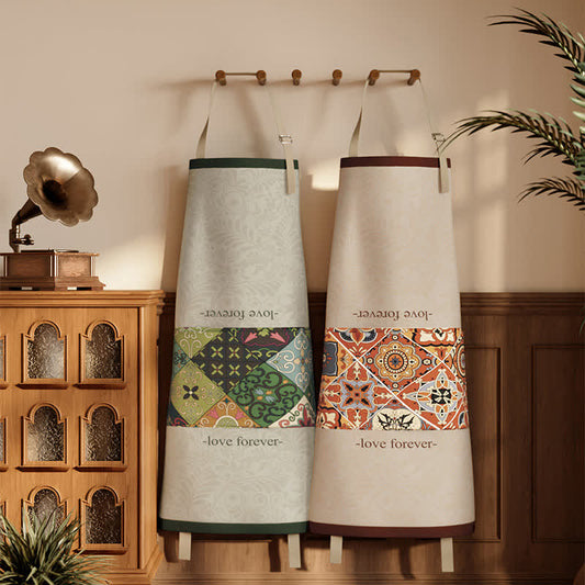 Tablier de cuisine imperméable à motif géométrique rétro