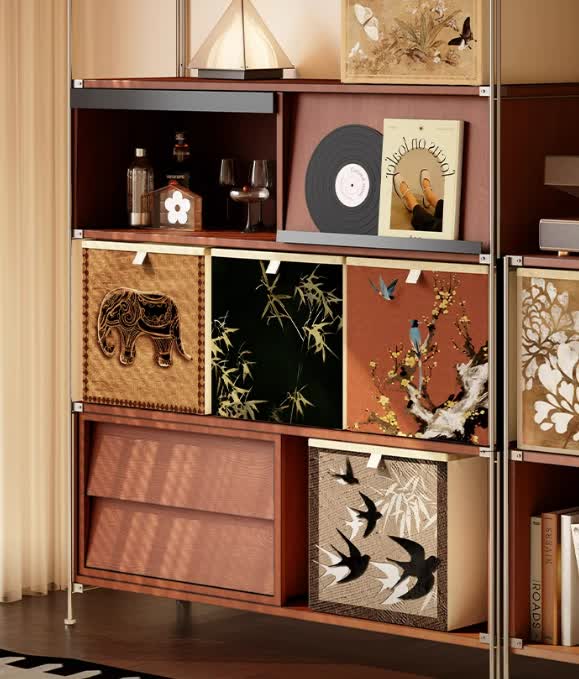 Organiseur cube pliable en tissu Oxford vintage