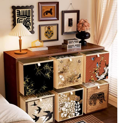 Organiseur cube pliable en tissu Oxford vintage