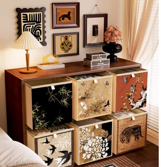 Organiseur cube pliable en tissu Oxford vintage