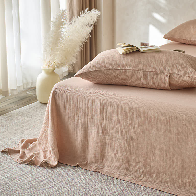 Couette en gaze de coton double épaisseur unie