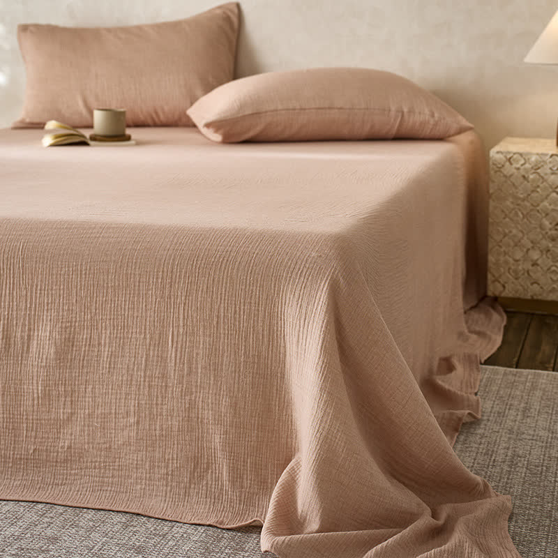 Couette en gaze de coton double épaisseur unie