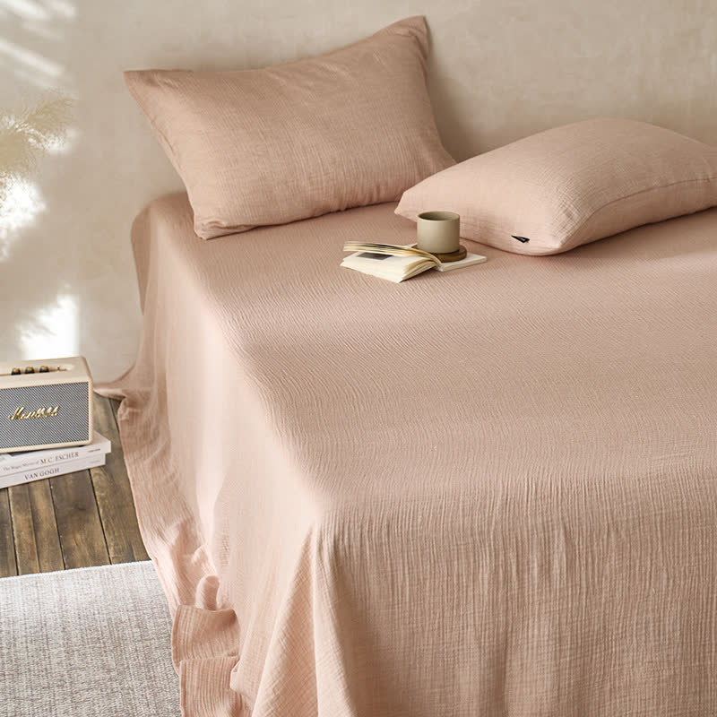 Couette en gaze de coton double épaisseur unie