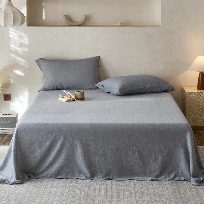 Couette en gaze de coton double épaisseur unie