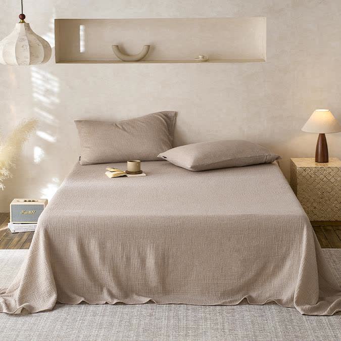 Couette en gaze de coton double épaisseur unie