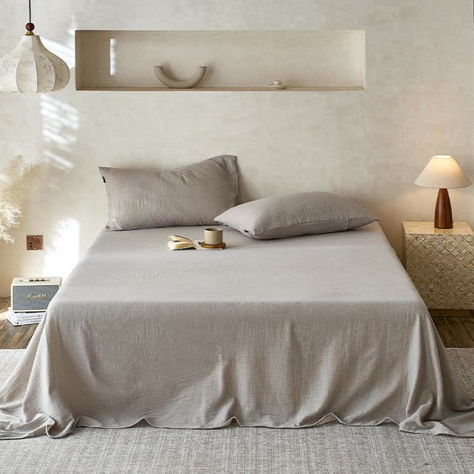 Couette en gaze de coton double épaisseur unie