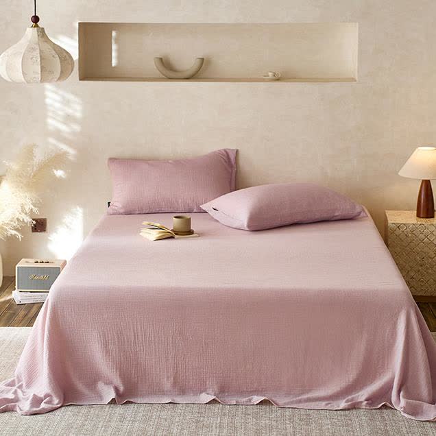Couette en gaze de coton double épaisseur unie
