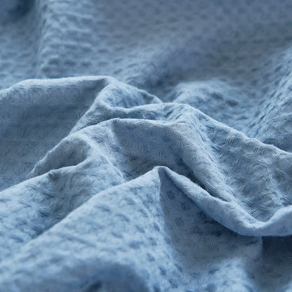 Couette en coton uni à structure gaufrée