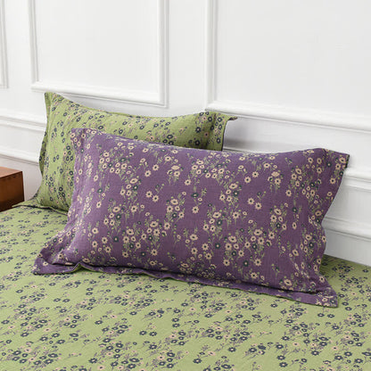 Couette en gaze de coton teint en fil avec motif jacquard et motif floral
