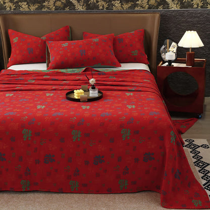Couvre-lit en gaze de coton jacquard teint en fil