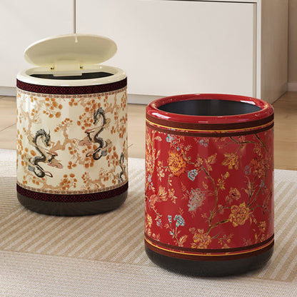 Poubelle décorative, élégante et durable avec motif floral