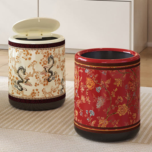 Poubelle décorative, élégante et durable avec motif floral