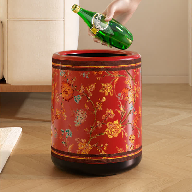 Poubelle décorative, élégante et durable avec motif floral