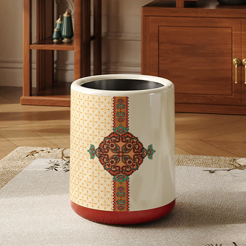 Poubelle décorative de style marocain à double barillet