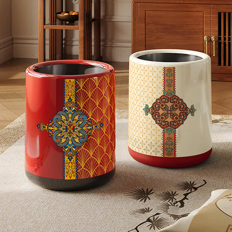 Poubelle décorative de style marocain à double barillet
