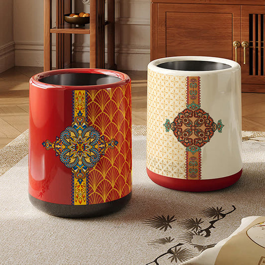 Poubelle décorative de style marocain à double barillet