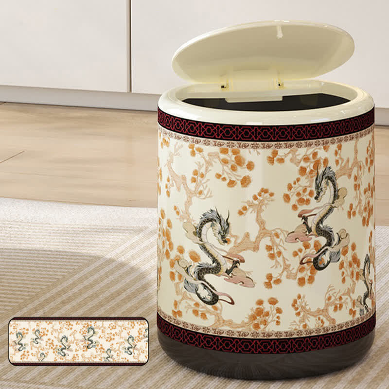 Poubelle décorative, élégante et durable avec motif floral