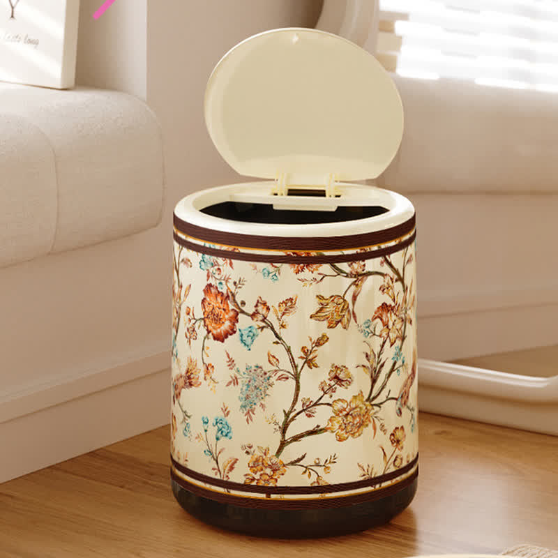 Poubelle décorative, élégante et durable avec motif floral