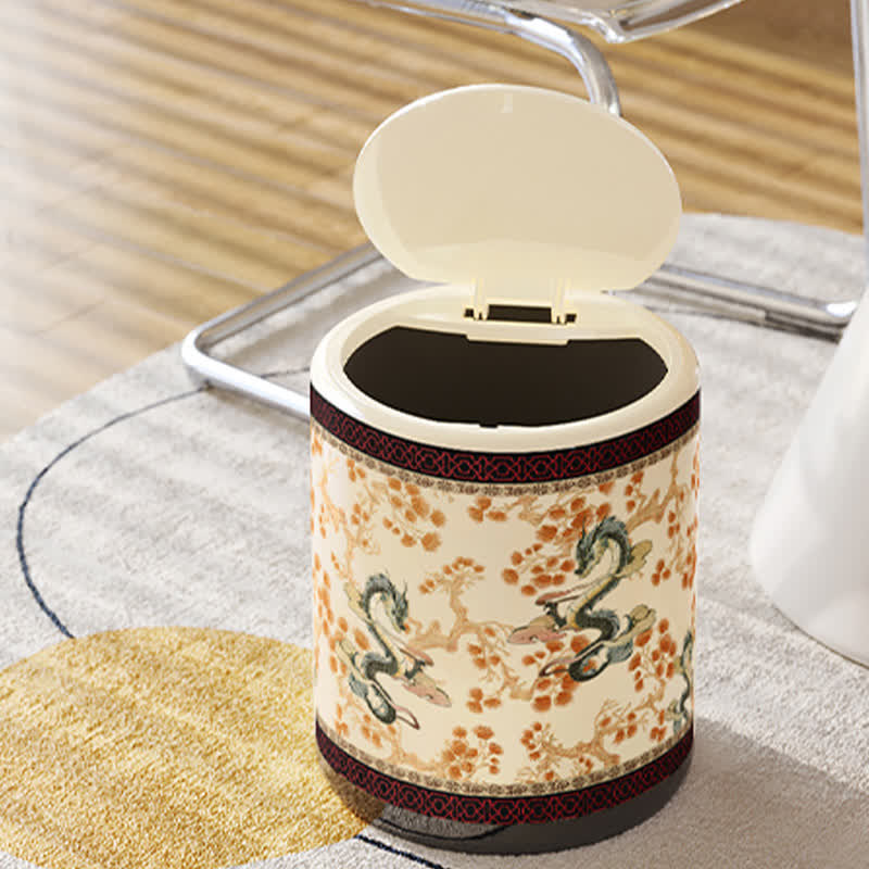 Poubelle décorative, élégante et durable avec motif floral